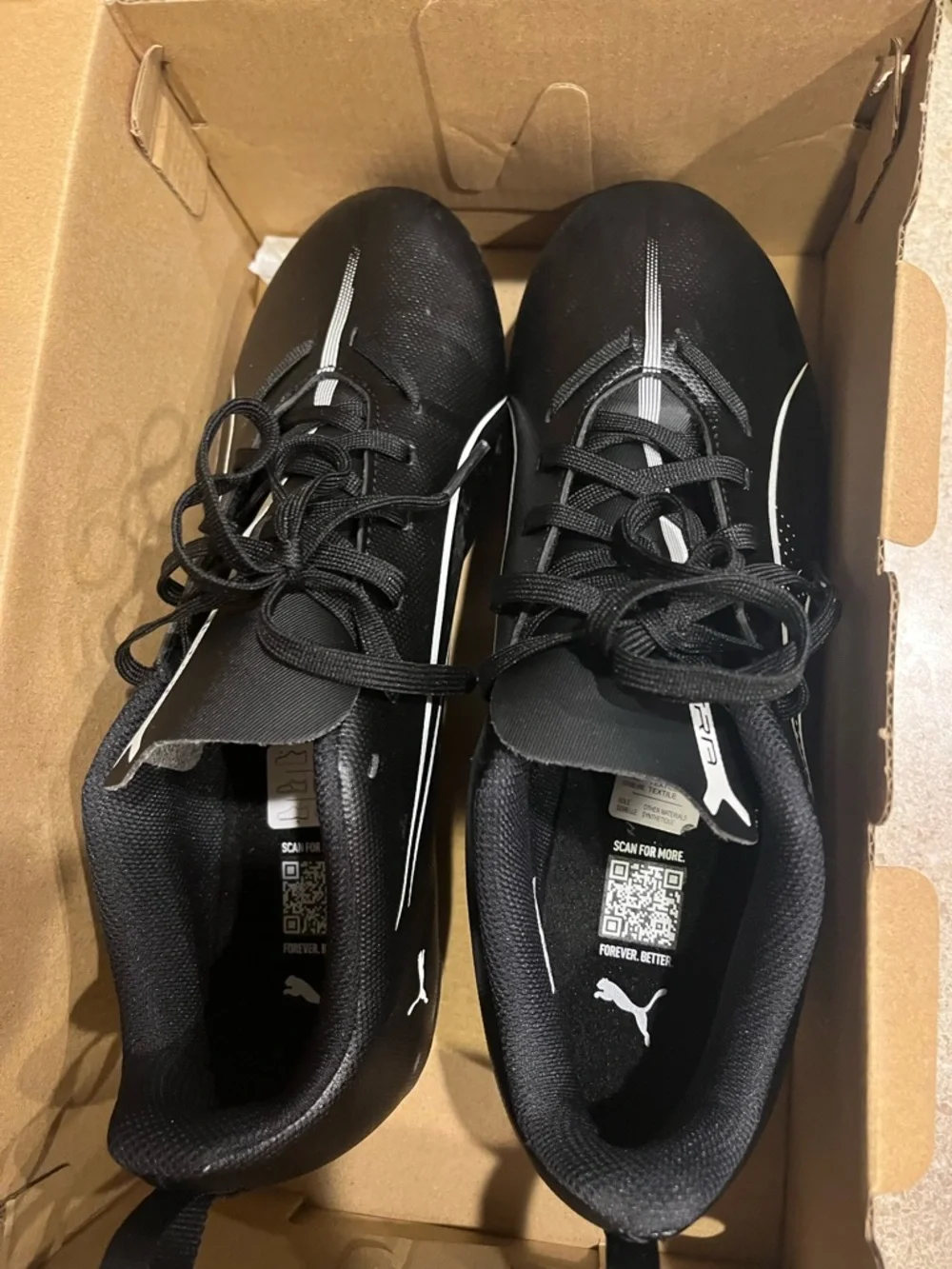Puma Men’s Black Low-Profile Lace-Up Sneakers with White Accents